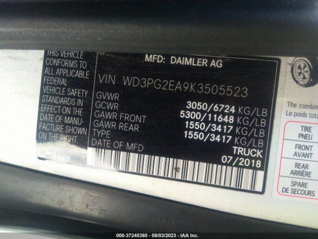 WD3PG2EA9K3505523 Mercedes-Benz METRIS CARGO VAN