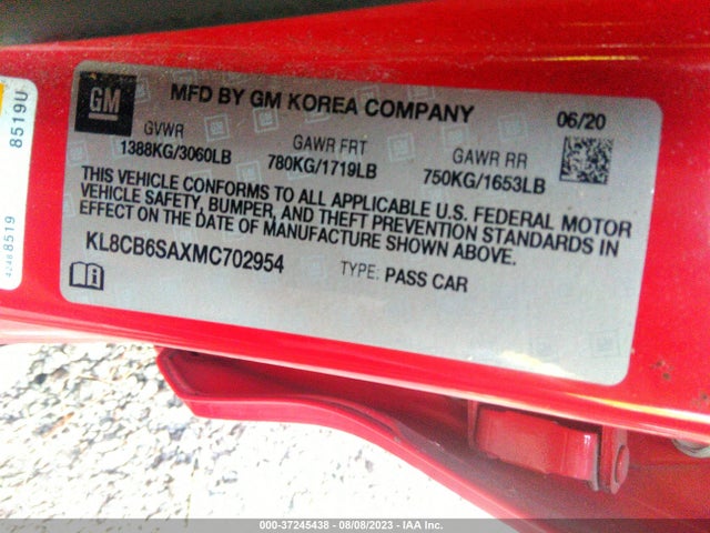 Chevrolet Spark Fwd Ls Automatic 2021 KL8CB6SAXMC702954 Image 9