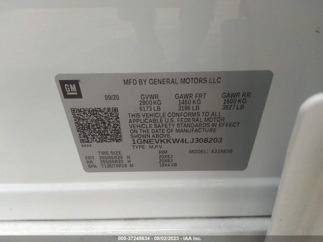 Chevrolet Traverse Premier 2020 1GNEVKKW4LJ308203 Image 9