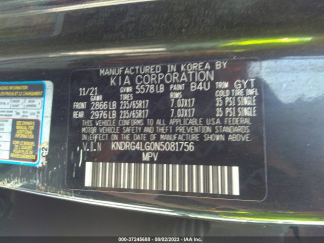 KNDRG4LG0N5081756 KIA Sorento Hybrid S