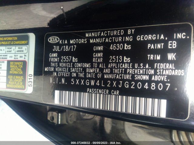 5XXGW4L2XJG204807 KIA OPTIMA SX