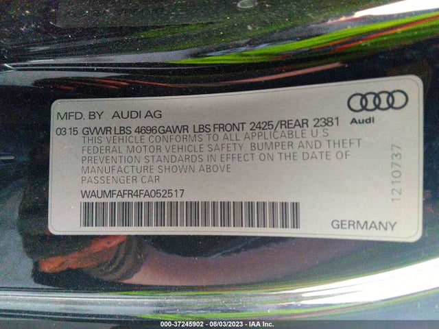 WAUMFAFR4FA052517 Audi A5 Premium Plus