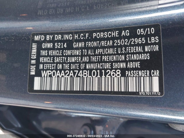 2011 PORSCHE PANAMERA WP0AA2A74BL011268 Photo 8