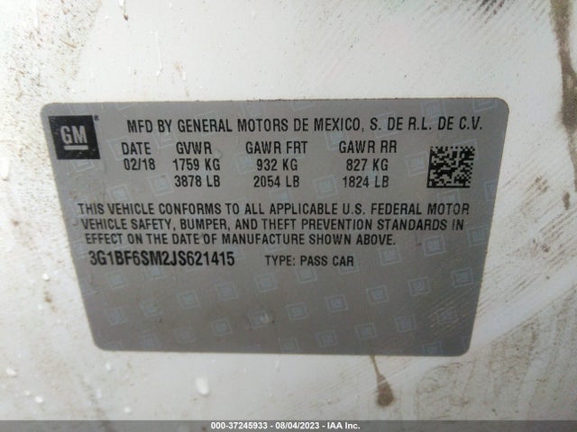 Chevrolet Cruze Premier 2018 3G1BF6SM2JS621415 Image 9