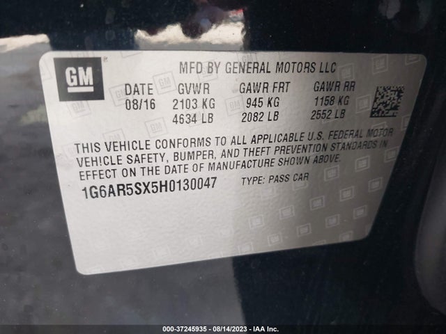 1G6AR5SX5H0130047 Cadillac Cts Sedan Luxury Rwd