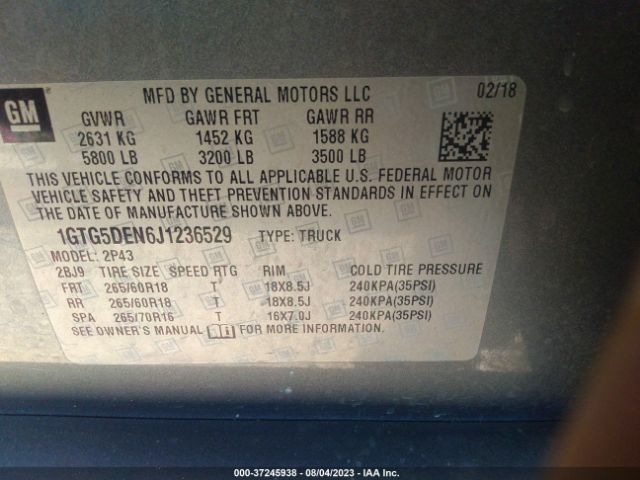 1GTG5DEN6J1236529 GMC Canyon 2wd Slt