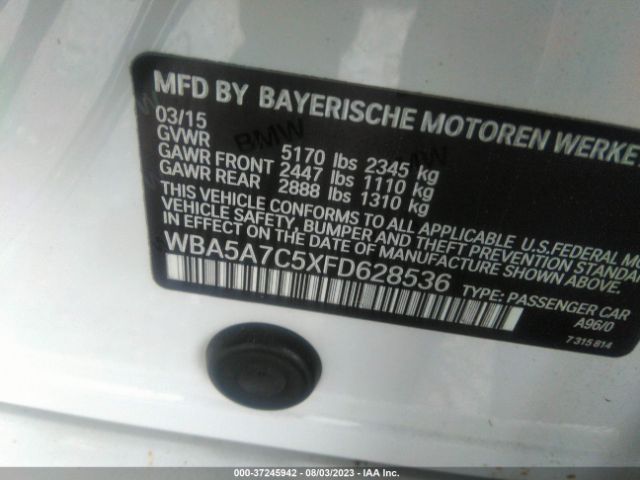 WBA5A7C5XFD628536 BMW 5 Series 528i Xdrive