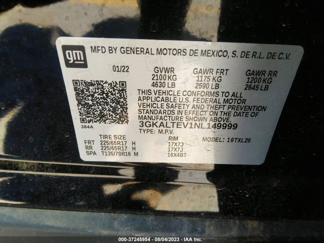 3GKALTEV1NL149999 GMC Terrain Sle
