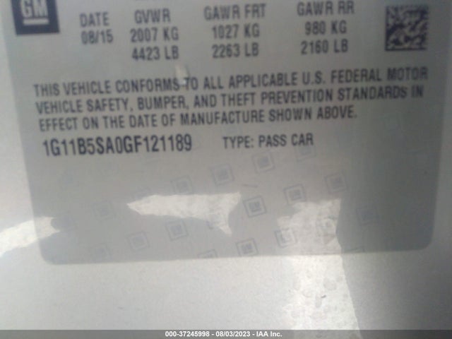 Chevrolet Malibu Limited Ls 2016 1G11B5SA0GF121189 Image 9