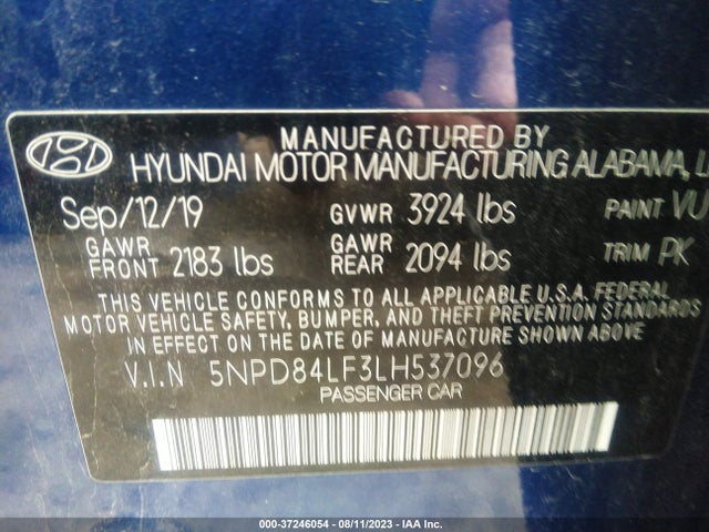 Hyundai ELANTRA SEL 2020 5NPD84LF3LH537096 Image 9