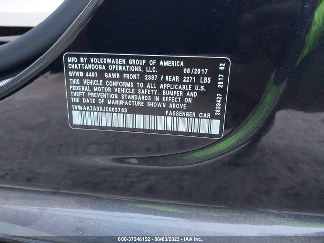 1VWAA7A3XJC003763 Volkswagen Passat 2.0t S/r-line