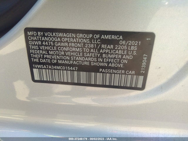 1VWSA7A34MC015447 Volkswagen Passat 2.0t Se