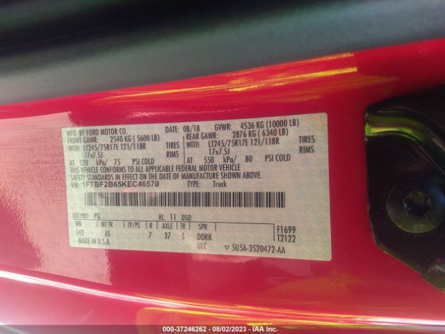 1FTBF2B65KEC46570 Ford Super Duty F-250 Srw Xl/xlt