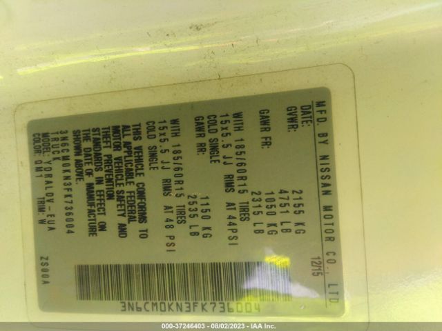 3N6CM0KN3FK736004 Nissan Nv200 S
