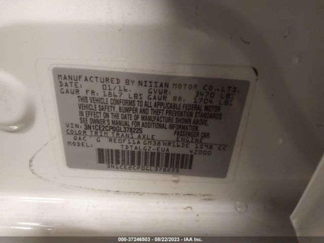 3N1CE2CP0GL378225 Nissan Versa Note Sr