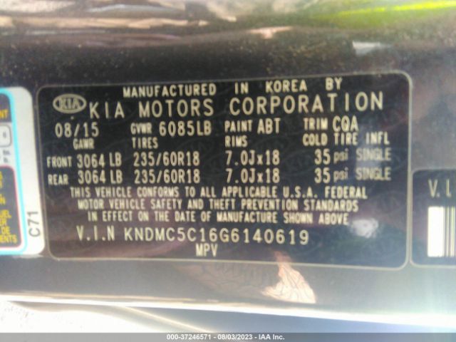 KNDMC5C16G6140619 KIA SEDONA EX