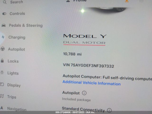 7SAYGDEF3NF397332 Tesla Model Y Performance