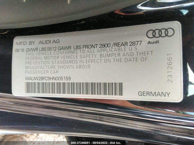 WAUW2BFC9HN005159 Audi A7 Premium Plus