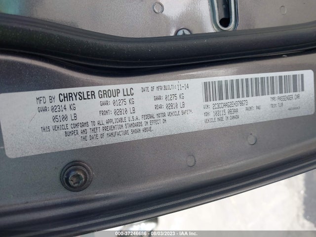 2014 CHRYSLER 300 VIN: 2C3CCAAG2EH378673