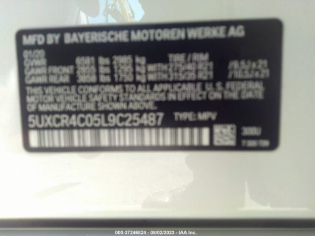 5UXCR4C05L9C25487 BMW X5 Sdrive40i