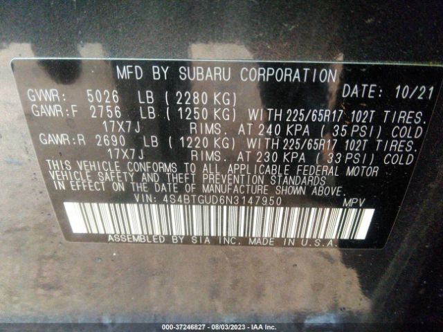 4S4BTGUD6N3147950 Subaru Outback Wilderness