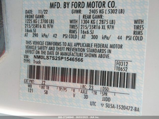 NM0LS7S25P1546566 Ford Transit Connect Van Xl