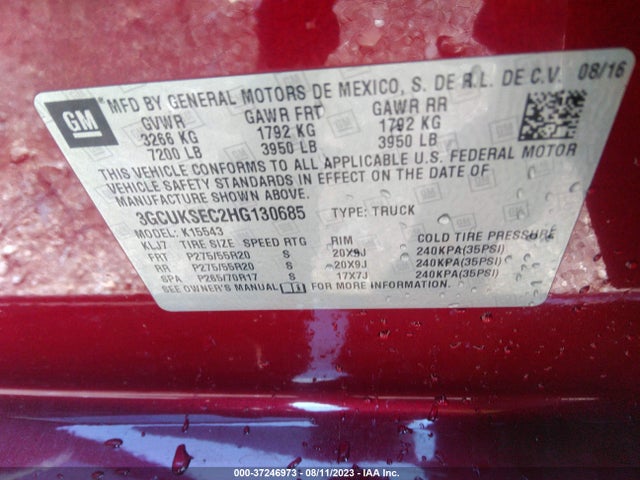 Chevrolet Silverado 1500 2lz 2017 3GCUKSEC2HG130685 Image 9