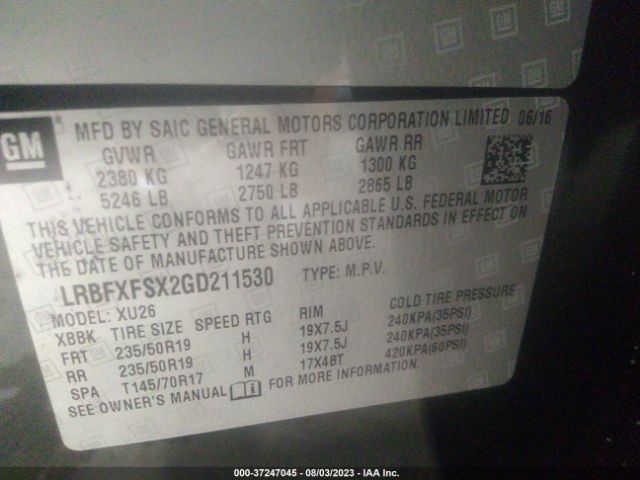 LRBFXFSX2GD211530 Buick Envision Premium Ii