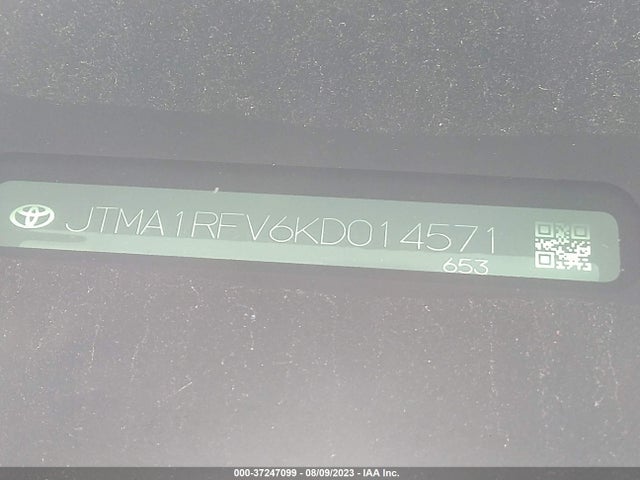 2019 TOYOTA RAV4 XLE PREMIUM VIN: JTMA1RFV6KD014571