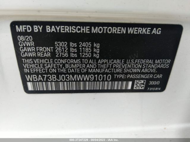 WBA73BJ03MWW91010 BMW 5 Series 540i Xdrive