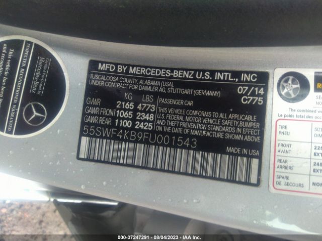55SWF4KB9FU001543 Mercedes-Benz C-class C 300