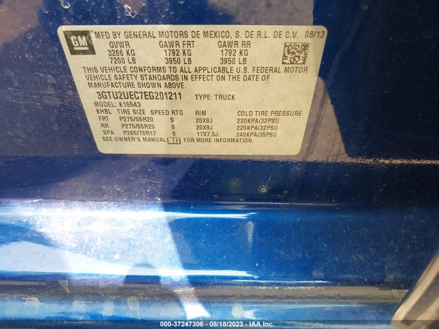 3GTU2UEC7EG201211 GMC Sierra 1500 Sle