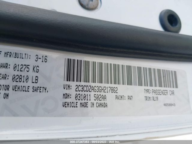 2C3CDZAG3GH217862 Dodge Challenger Sxt Plus
