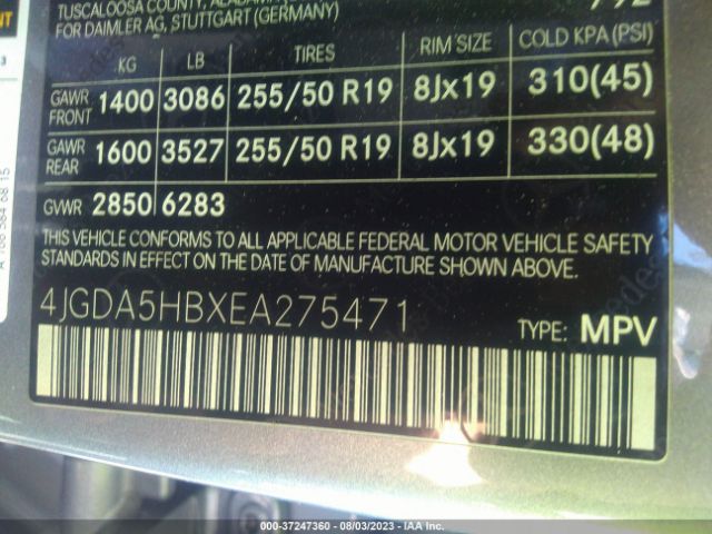 4JGDA5HBXEA275471 Mercedes-Benz M-class Ml 350