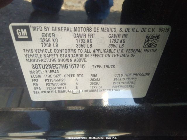3GTU2NEC7HG167216 GMC Sierra 1500 Slt
