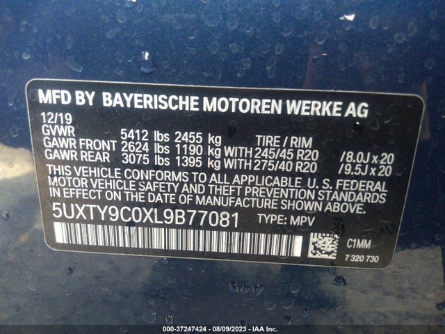 5UXTY9C0XL9B77081 BMW X3 M40i