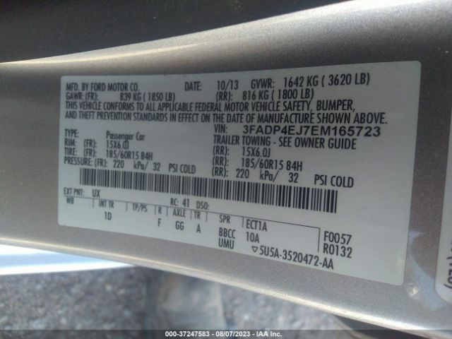 3FADP4EJ7EM165723 Ford FIESTA SE