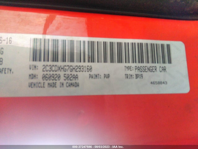 Dodge Charger Sxt 2016 2C3CDXHG7GH293160 Image 9