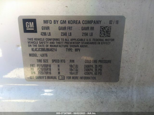 KL4CJCSB0JB646214 Buick Encore Essence