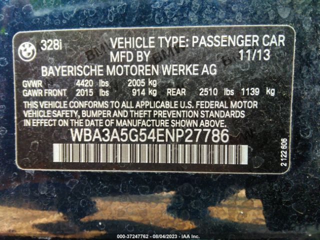 WBA3A5G54ENP27786 BMW 3 Series 328i