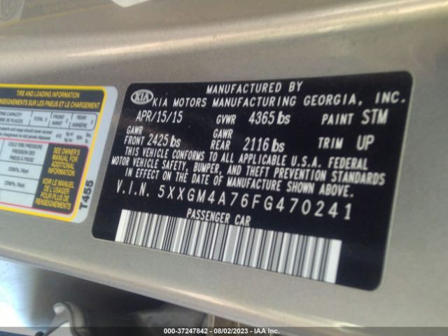 5XXGM4A76FG470241 KIA Optima Lx