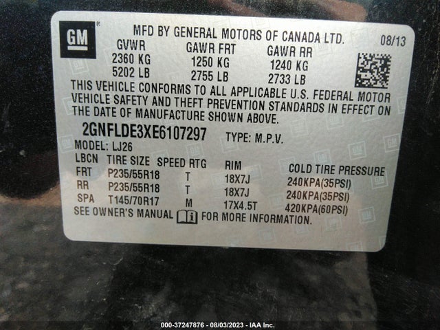 Chevrolet Equinox Ltz 2014 2GNFLDE3XE6107297 Image 11