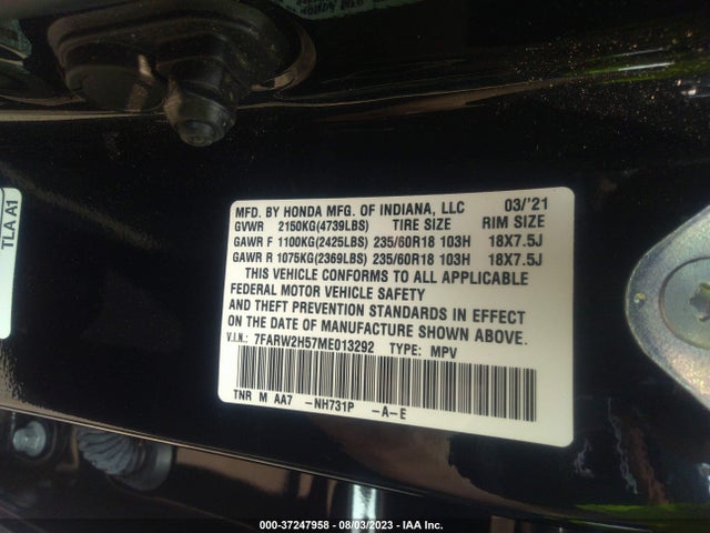 2021 HONDA CR-V EX VIN: 7FARW2H57ME013292
