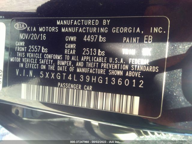 5XXGT4L39HG136012 KIA Optima Lx