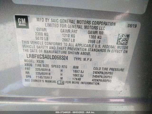 LRBFXCSA0LD068324 Buick Envision Essence