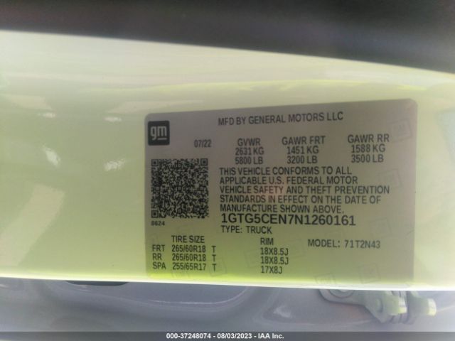 1GTG5CEN7N1260161 GMC Canyon 2wd Elevation