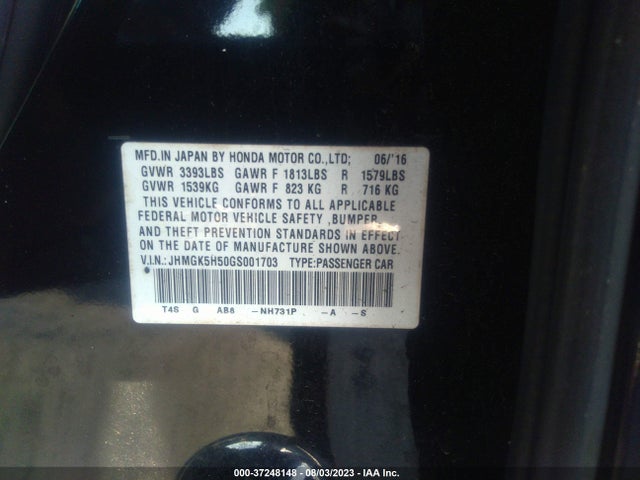 Honda FIT LX 2016 JHMGK5H50GS001703 Image 9