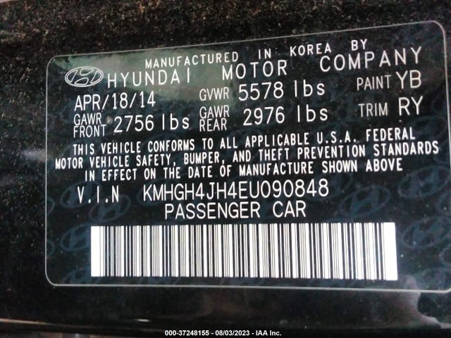 Hyundai Equus Signature 2014 KMHGH4JH4EU090848 Image 9