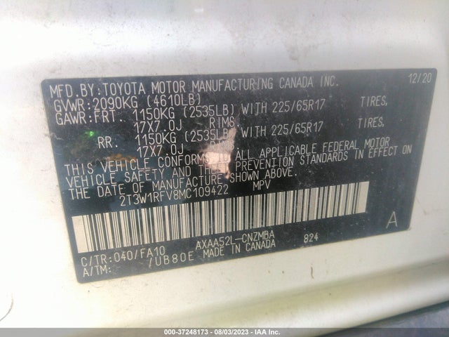 Toyota Rav4 Xle 2021 2T3W1RFV8MC109422 Image 15