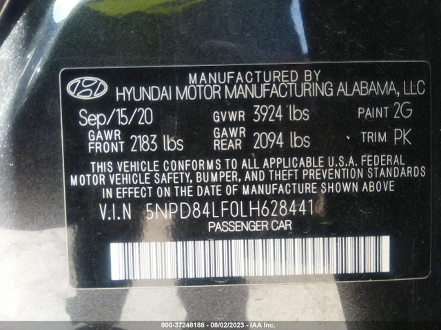 Hyundai ELANTRA SEL 2020 5NPD84LF0LH628441 Image 15